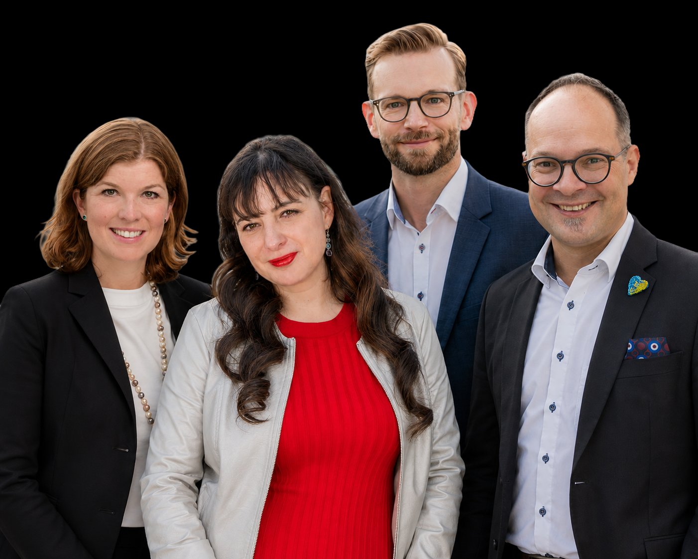 Das Mayors+-Team: Julia Samtleben, Wiebke Şahin-Connolly, Martin Assmuth und Ulrich Richter-Hopprich
